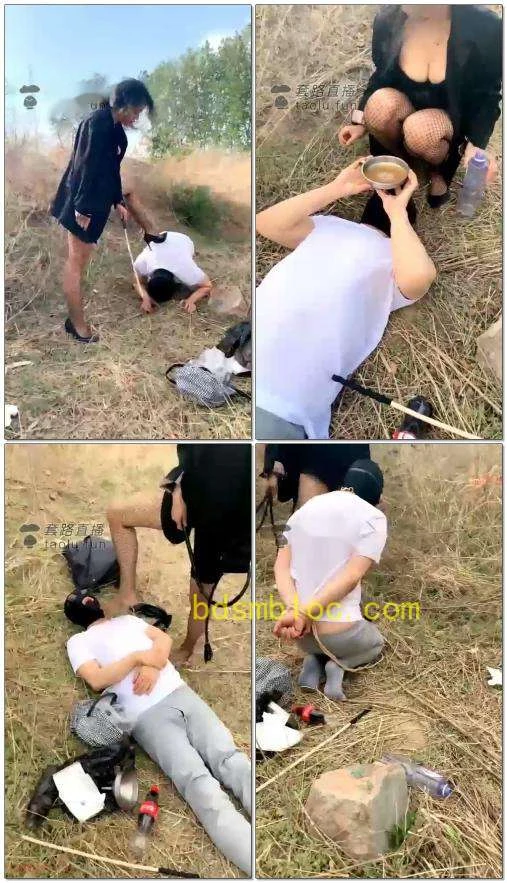 【鹿梦兮】户外呕吐圣水，全体重踩踏，耳光口水鼻涕，你想要的都有